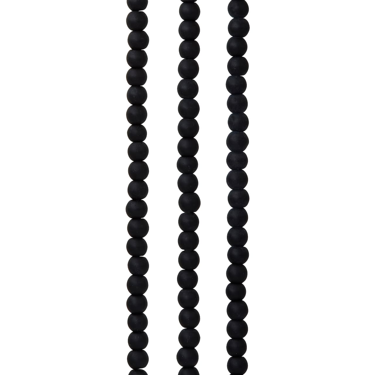 12 Pack: Matte Black Glass Round Beads, 4mm by Bead Landing™